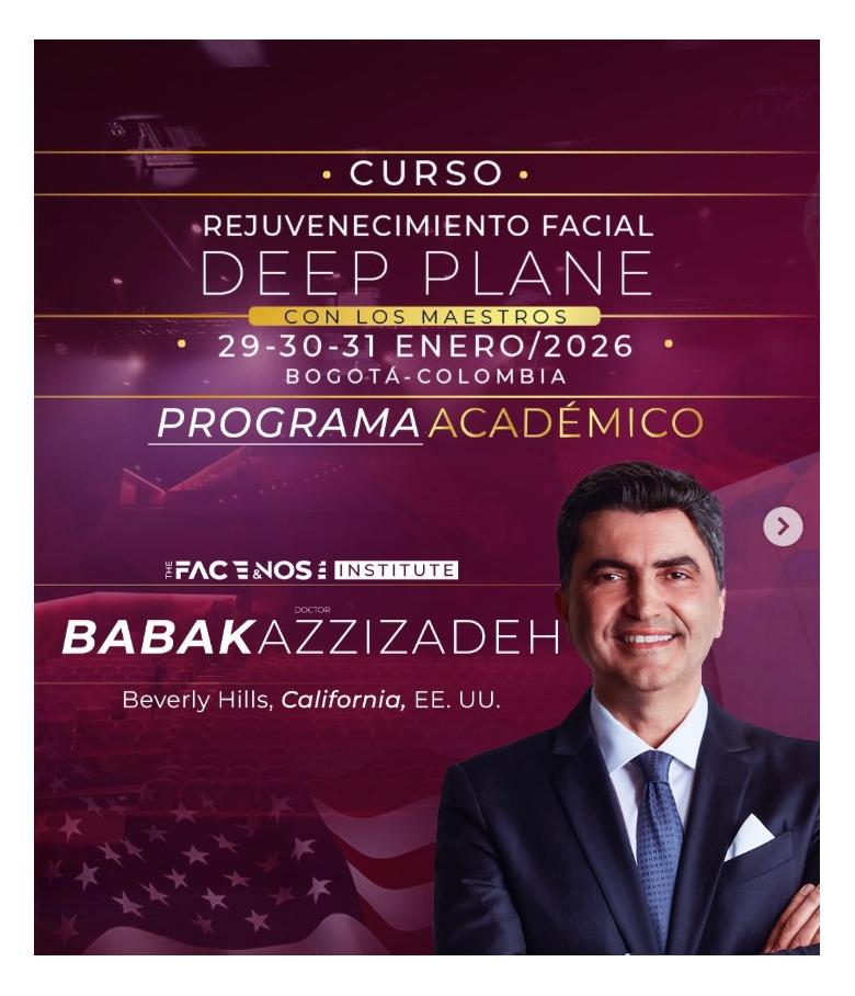 Curso Rejuvenecimiento Facial Deep Plane, Face & Nose Institute